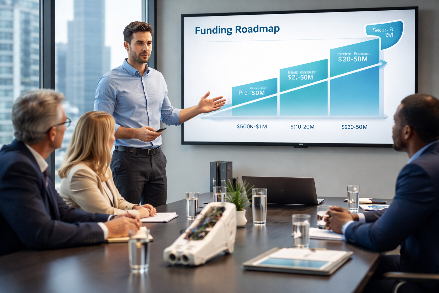 Medtech startup funding stages from pre-seed to Series B